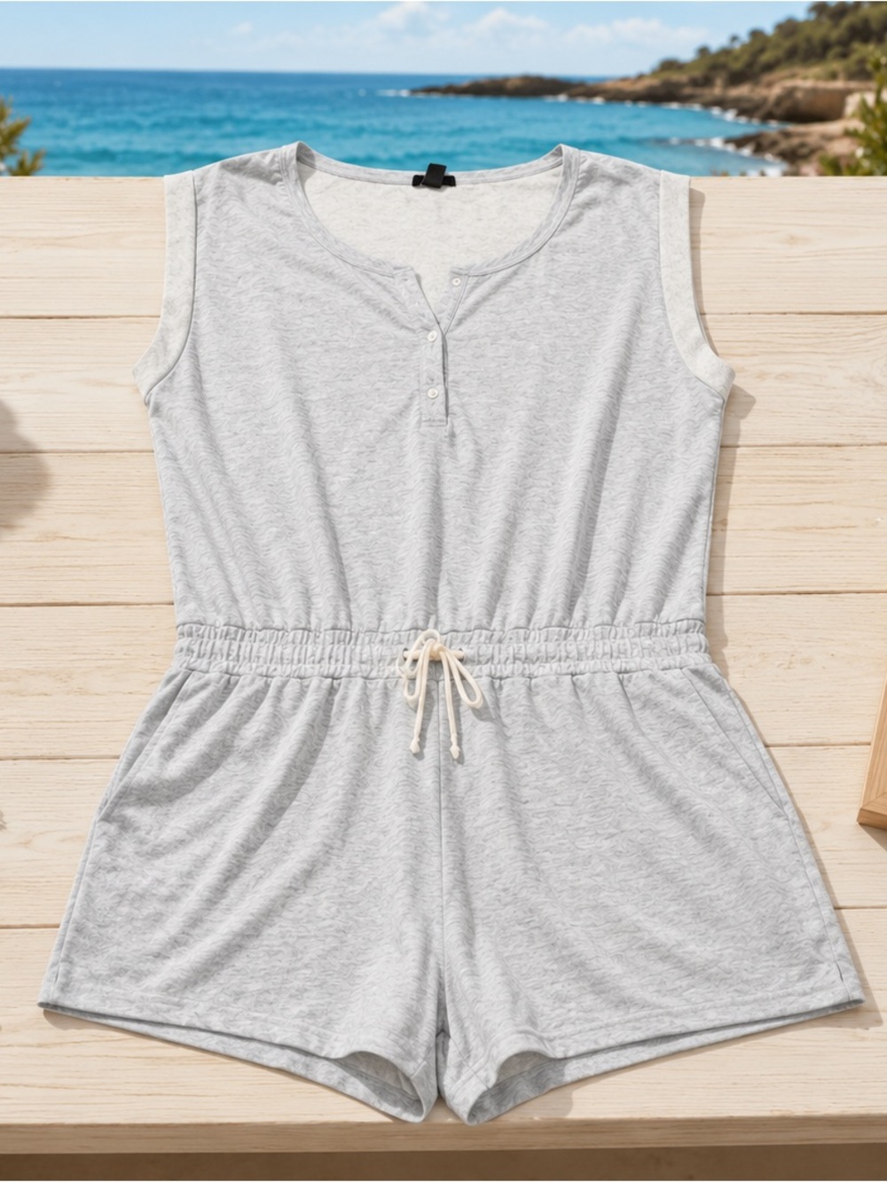GAP Light Gray Henley Short-Sleeve Shirt